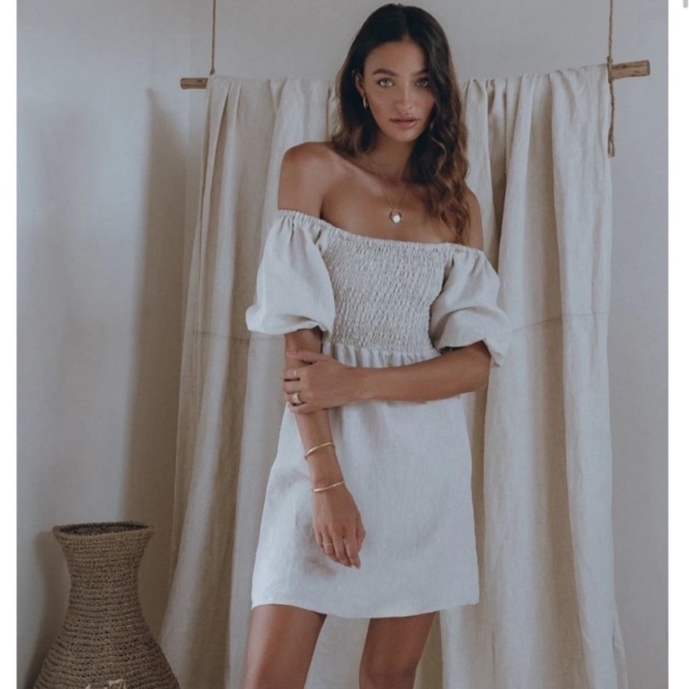 Aura the label willow natural mini dress